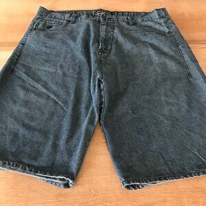 Rocawear Baggy Denim Shorts Men 46 Black High Rise Stretch Skater Grunge 17809